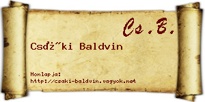 Csáki Baldvin névjegykártya